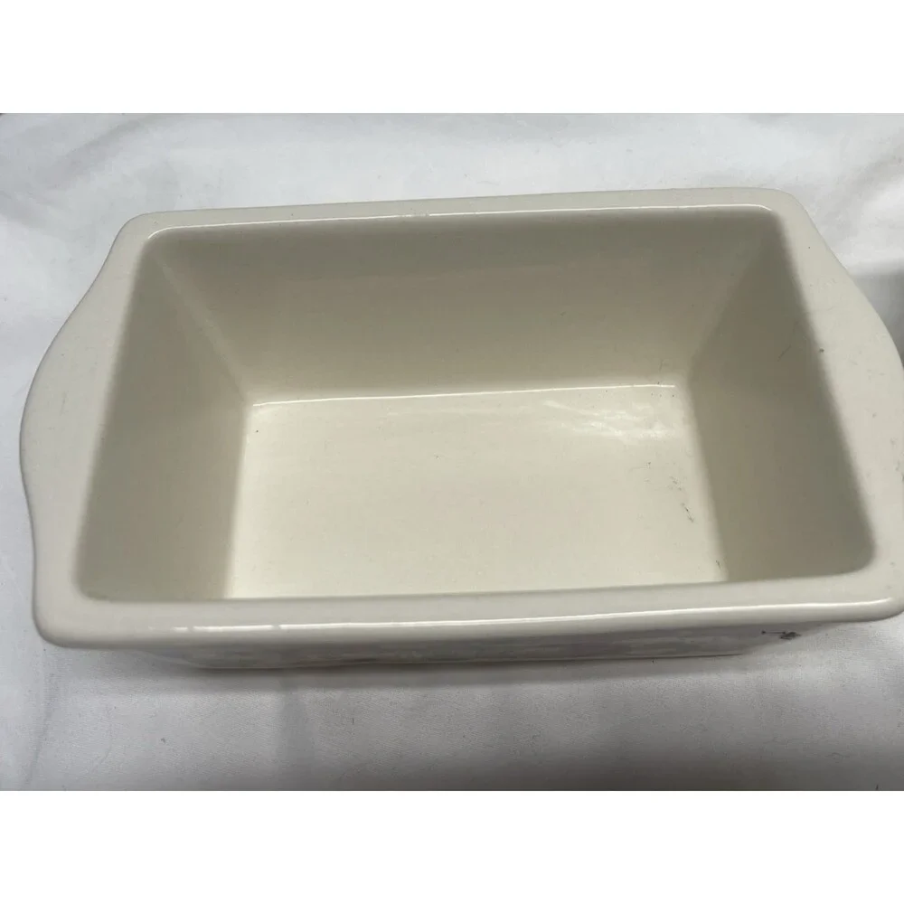 Set of 2 Nantucket Mini Ceramic Loaf Pans Baking Dishes Autumn Fall Halloween